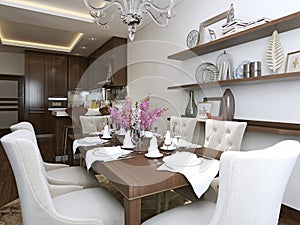 Kitchen diner in the neoclassical style
