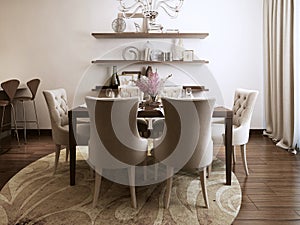 Kitchen diner in the neoclassical style