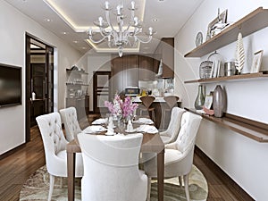 Kitchen diner in the neoclassical style