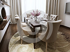 Kitchen diner in the neoclassical style