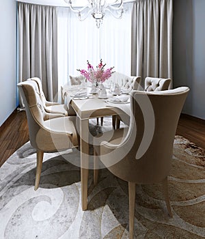 Kitchen diner in the neoclassical style