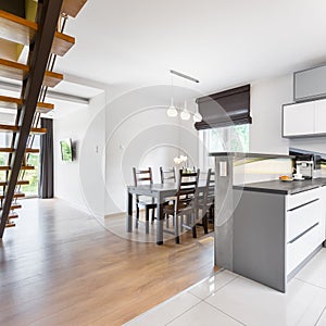 Kitchen and dining area