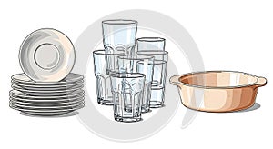 Kitchen and Dining Essentials Illustration Set