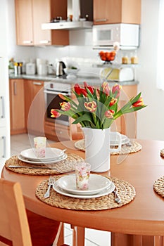 Kitchen and dining room interior