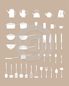 Kitchen dinnerware Icons set 04
