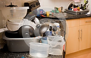 Kitchen dirty mess washing-up