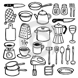 Kitchen Doodles - hand drawn kitchen tools