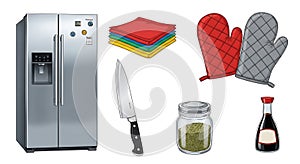 Kitchen Essentials Collection Vector Illustration