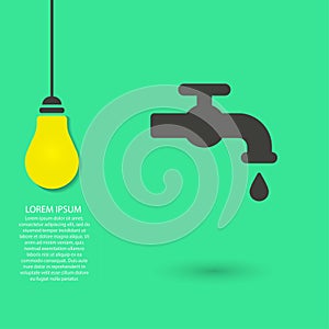 Kitchen faucet iconvector icon , lorem ipsum Flat design