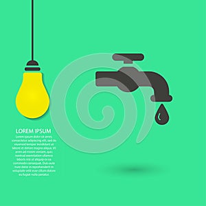 Kitchen faucet iconvector icon , lorem ipsum Flat design