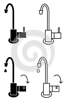 kitchen faucet sink water tap icon vector illustration element of bathroom equipment object photo