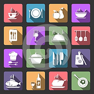 Kitchen flat icons