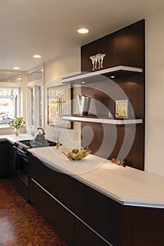 Kitchen with Floating Shelves