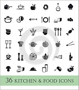 36 kitchen and food ikons