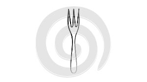 Kitchen fork web icon. Vector stock illustration eps10. Simple outline icon for internet app