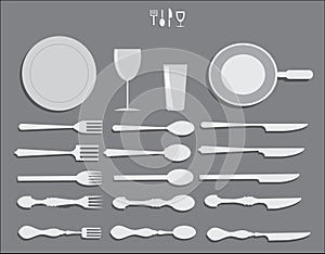 Kitchen Forks Spoons and Utensils Vector Pack