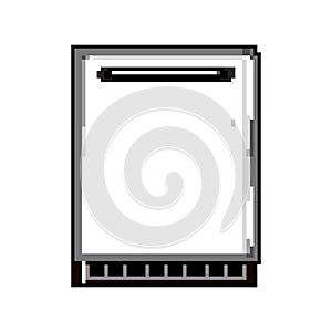 kitchen fridge refrigerator game pixel art vector illustration