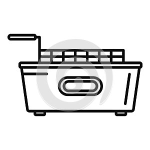 Kitchen fry machine icon outline vector. Deep fryer