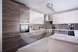 Kitchen furnished in modern design photo