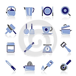 Kitchen gadgets and equipment icons