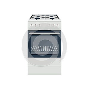 Kitchen gas cooker flat vector illustration isolated on a white background