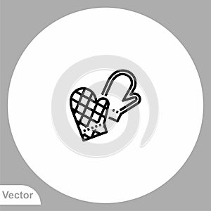 Kitchen glove vector icon sign symbol