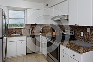 Kitchen with granite counter tops