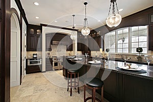 Kitchen with granite island