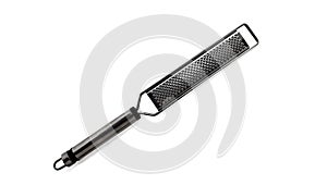 Kitchen grater with a handle on a white background