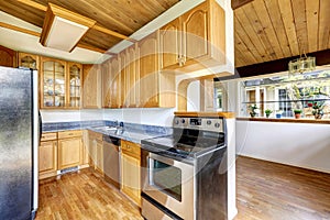Kitchen with hardwood floor and granite counter top