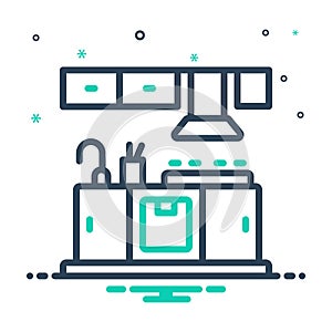 Mix icon for Kitchen, cook house and kitchenware