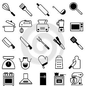 Kitchen icon vector set. cooking illustration sign collection. Cook symbol or logo.