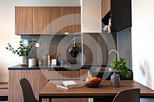 Kitchen Interior Design Architecture with the Dining table.