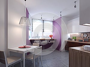 Kitchen interior in the style of constructivism
