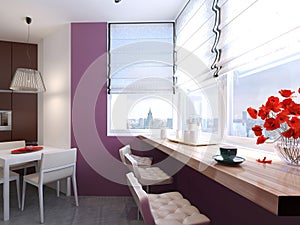 Kitchen interior in the style of constructivism