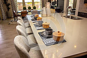 Kitchen Island Counter Top With Four Place Settings