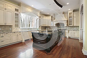 Kitchen and island in new construction home