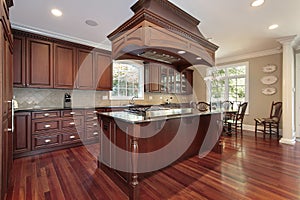 Kitchen with island stove