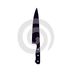 Kitchen Knife Black and White Icon Design Element on Isolated White Background