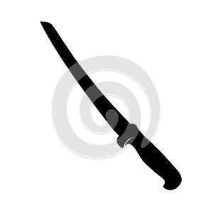 Kitchen Knife Black and White Icon Design Element on Isolated White Background