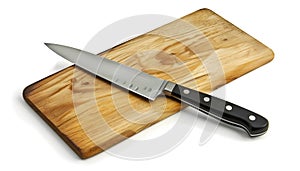 Kitchen Knife On Hardboard