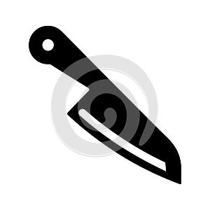 Kitchen, knife icon. Black vector graphics