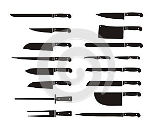 Kitchen knife sets - silhouette