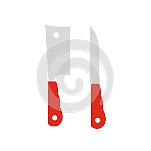 Kitchen knives icon, flat style