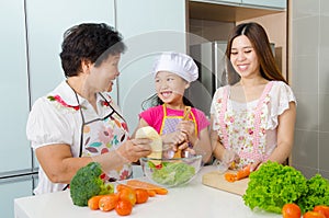 Kitchen lifestyle of asian family