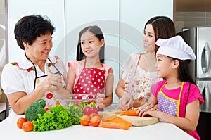 Kitchen lifestyle of asian family