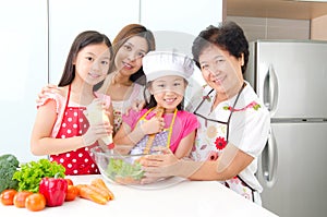 Kitchen lifestyle of asian family