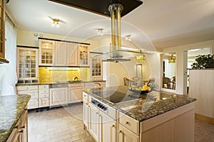 Kitchen with marble worktop