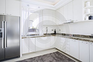 Kitchen with marble worktop