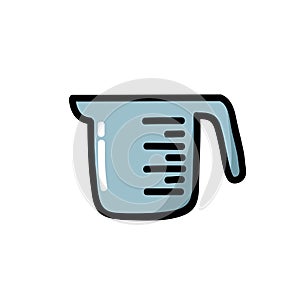 Kitchen measuring cup doodle icon, vector illustration